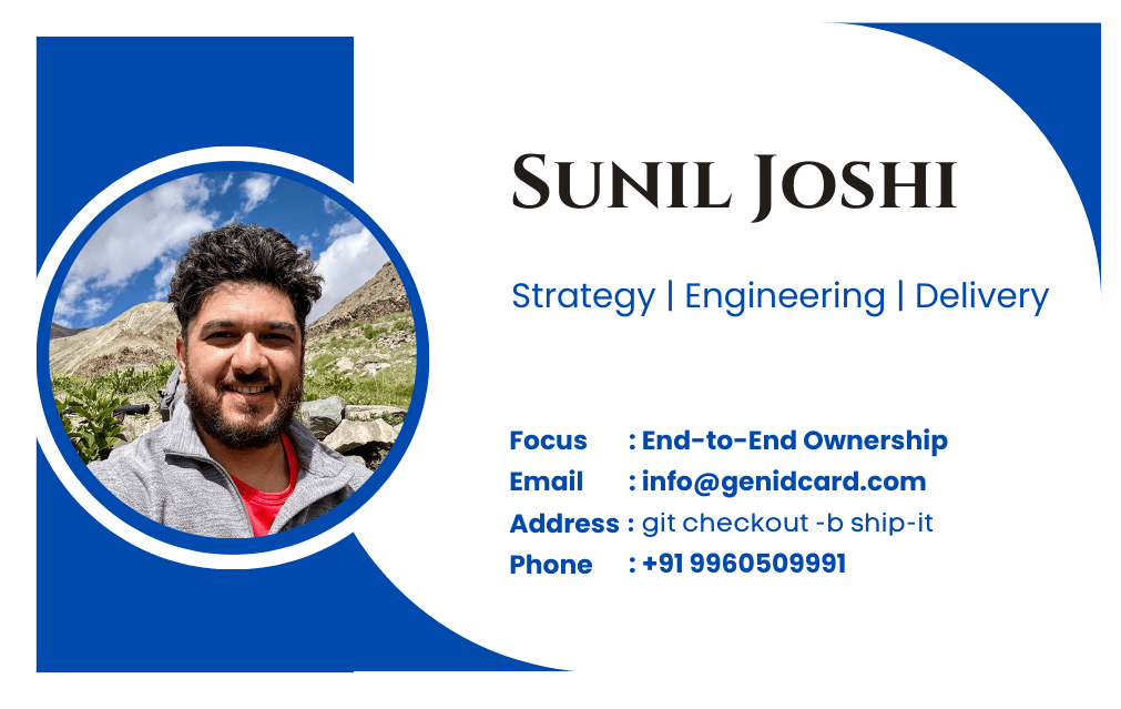 Sunil Joshi - ID Card Front