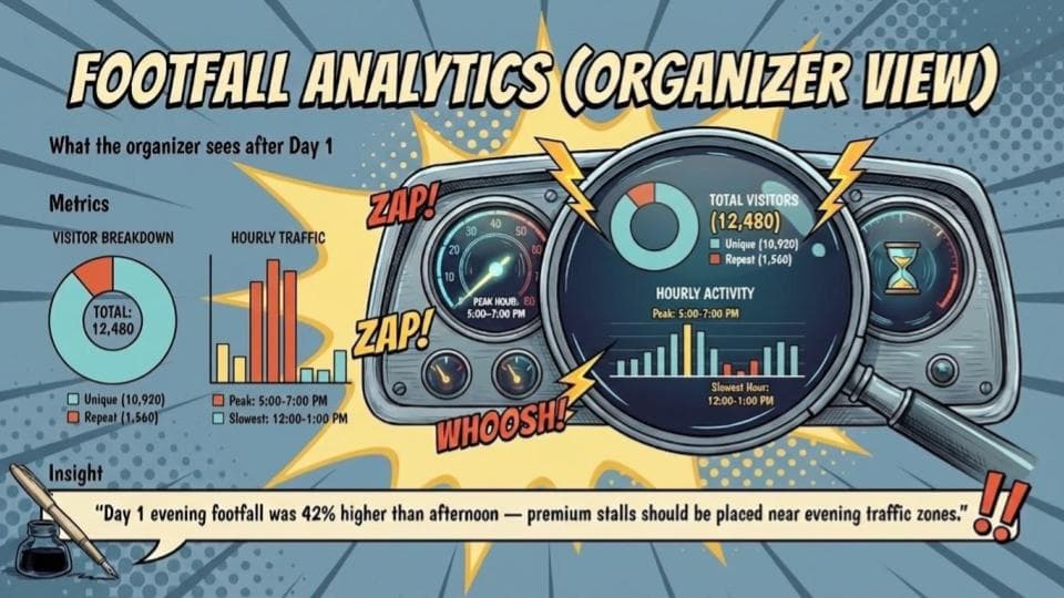 Footfall analytics - hourly entry and visitor patterns